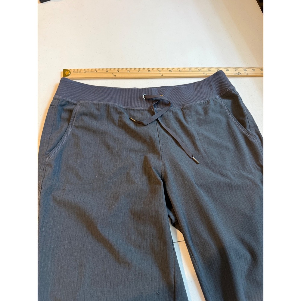 Athleta Joggers Dark Gray Textured Drawstring Waist Pants Womens Size 8T Tall - Picture 4 of 8